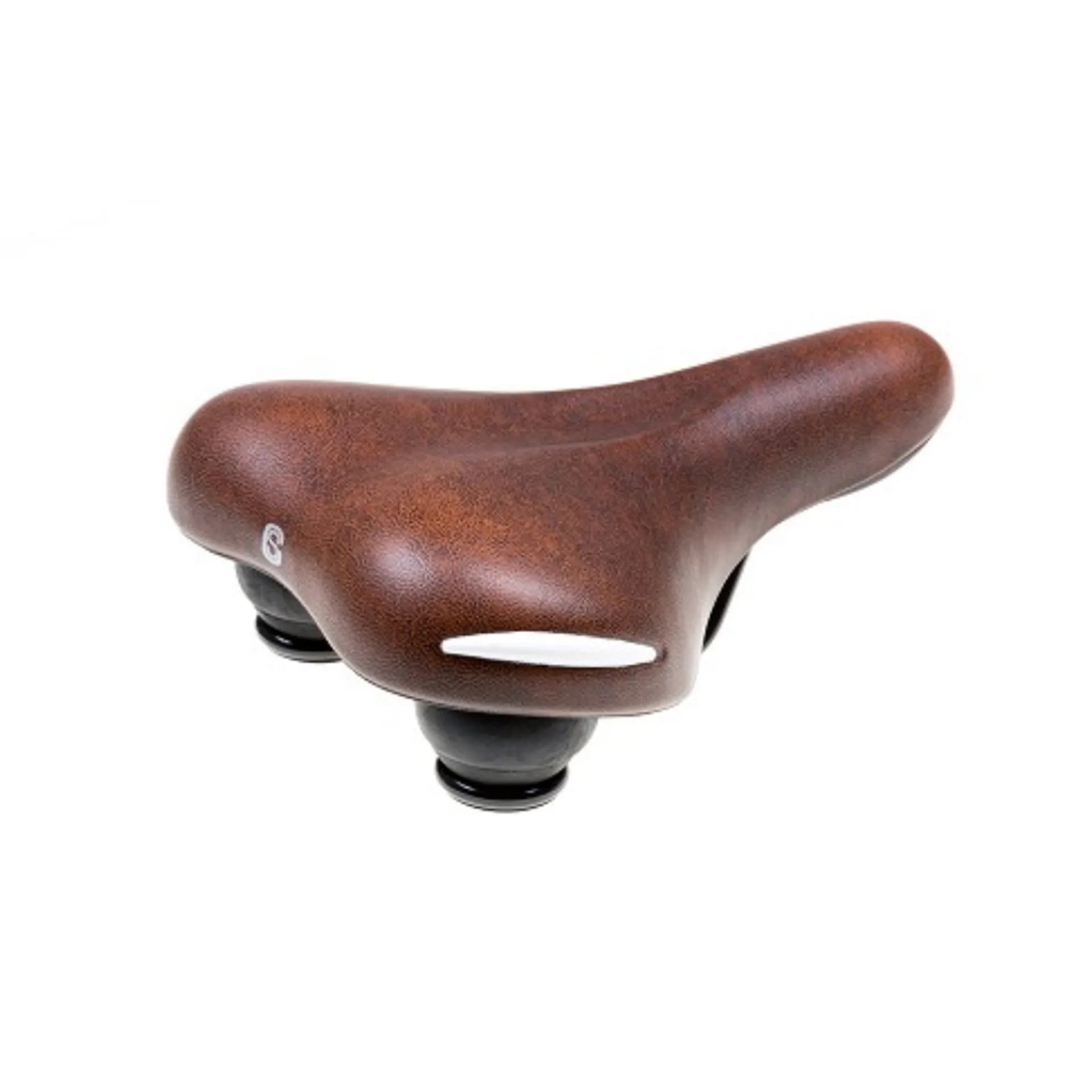 fiets zadel - Selle Comfort Ride - Bruin met witte bumpers, zonder strop