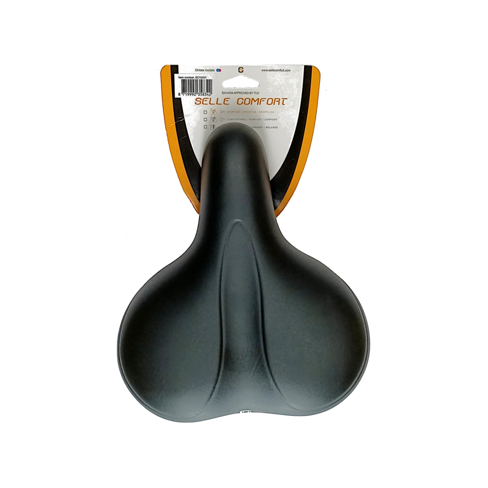 fiets zadel - Selle Comfort E-Bike Soft zwart, zonder strop