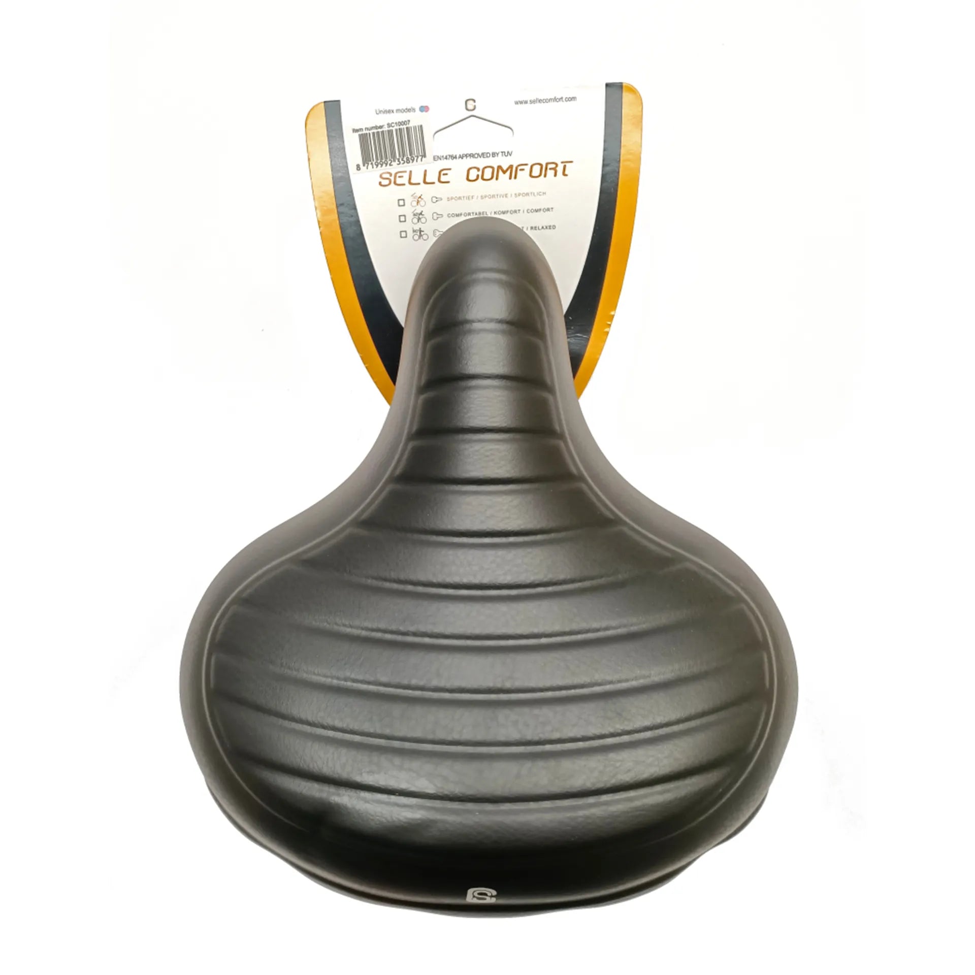 fiets zadel - Selle Comfort Wave zwart, zonder strop