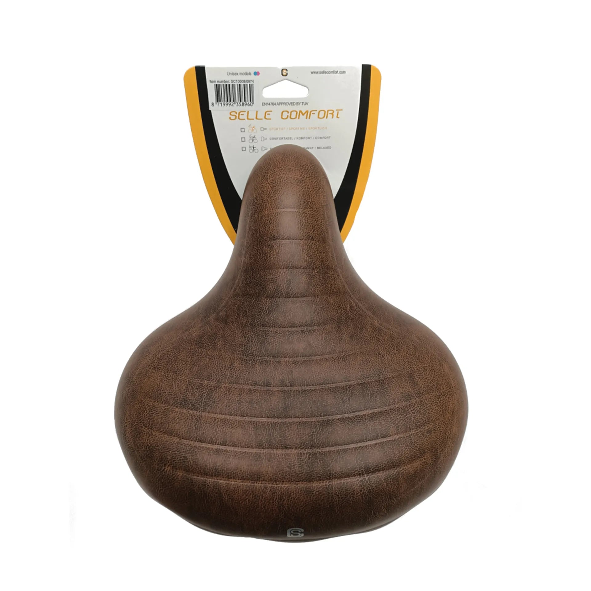 fiets zadel - Selle Comfort Wave bruin, zonder strop