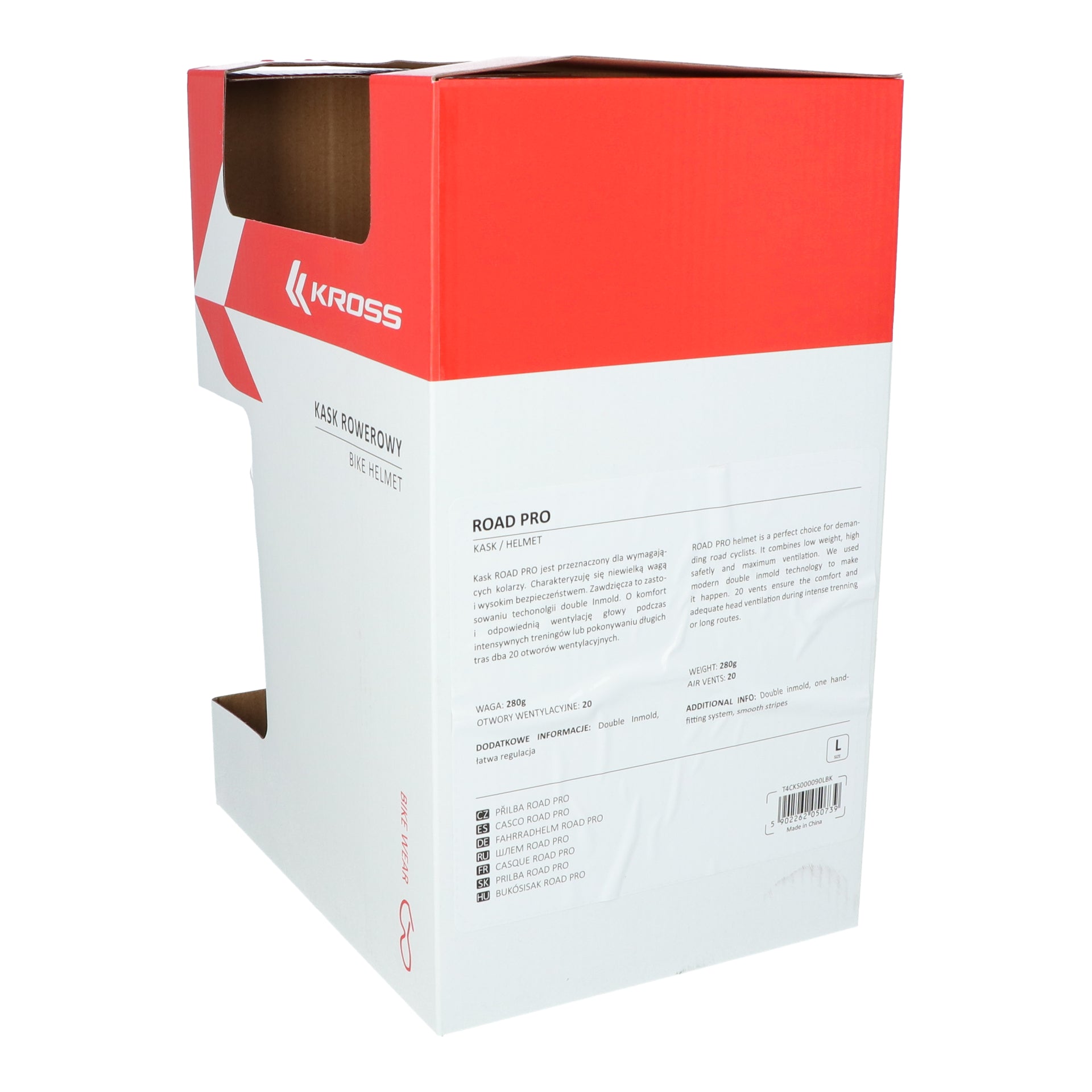 Fietshelm Kross Road Pro L (58-62 cm) - zwart