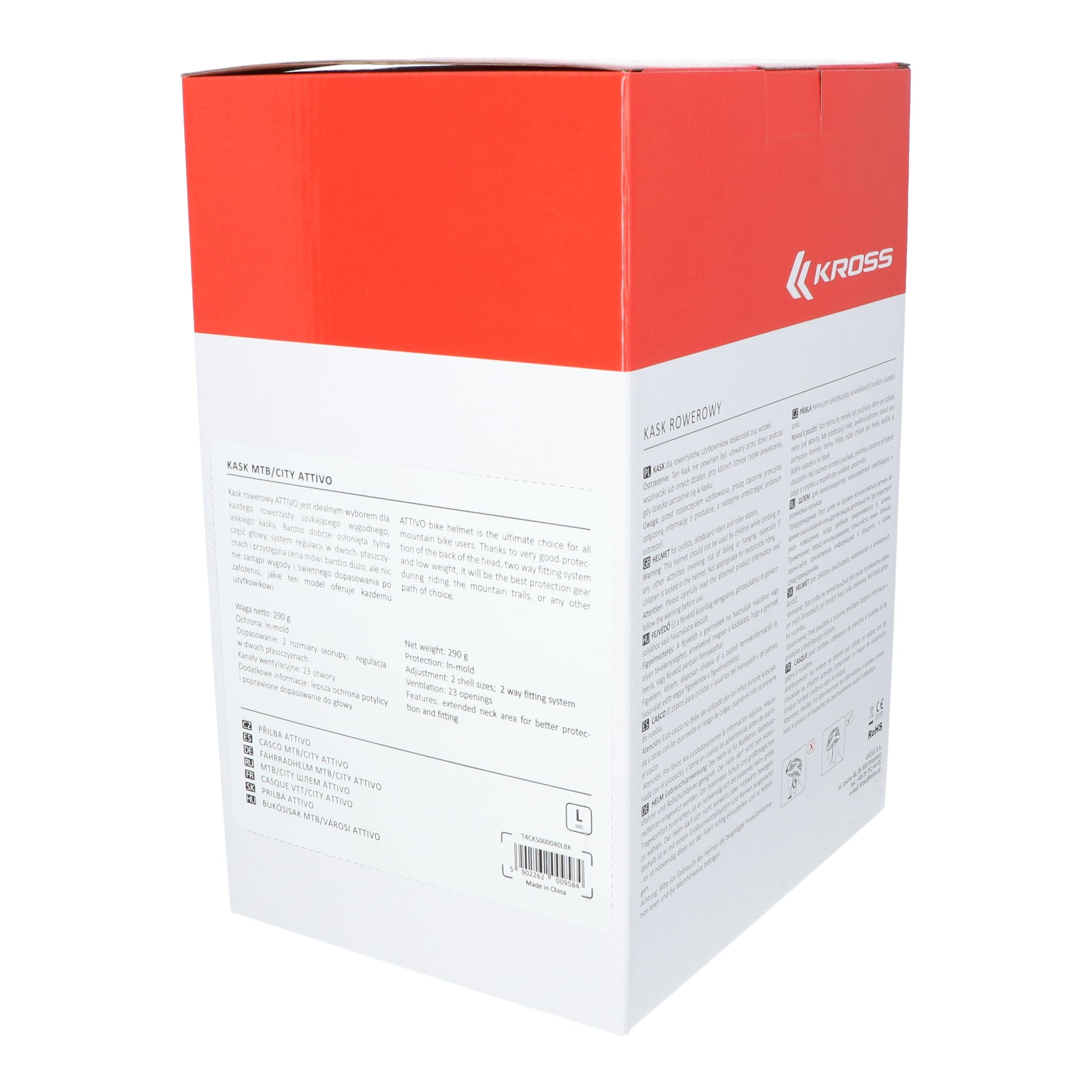 Fietshelm Kross MTB/City Attivo L (58-61cm) - zwart