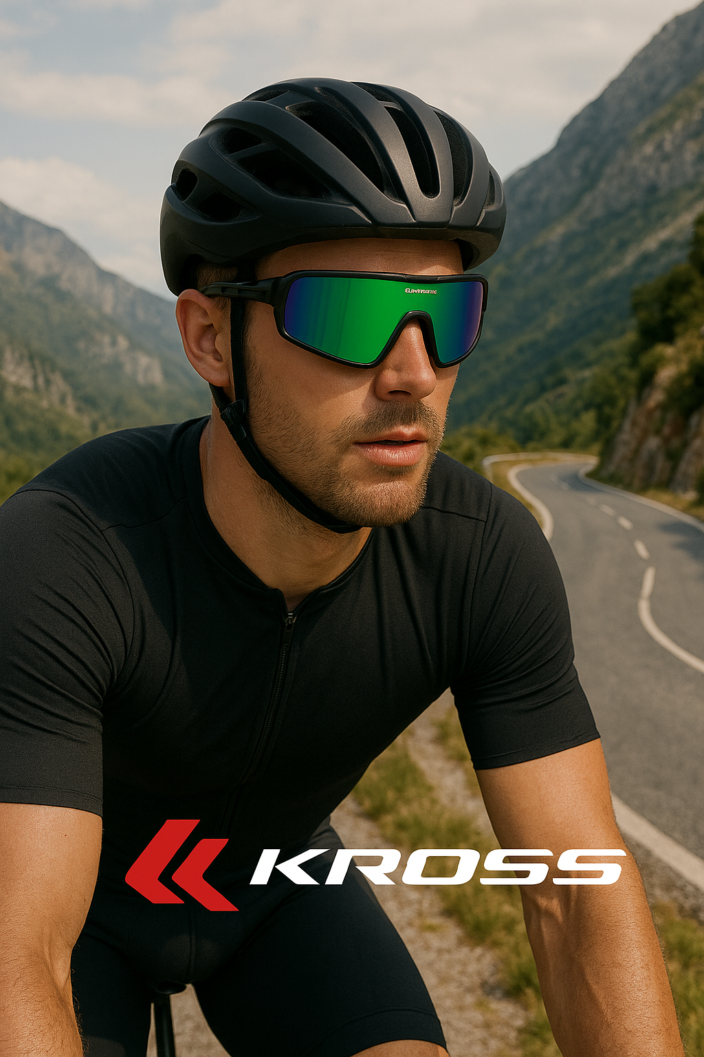 Fietsbril Kross Flash UV400 gepolariseerde lenzen - zwart frame