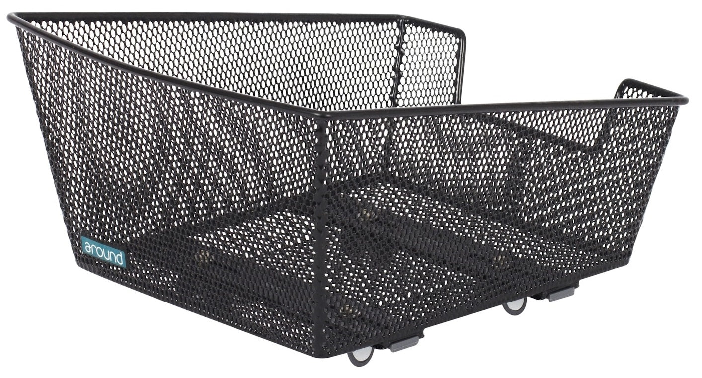 Fietsmand Around College Basic Small incl. voorgemonteerd Around Fix systeem - zwart