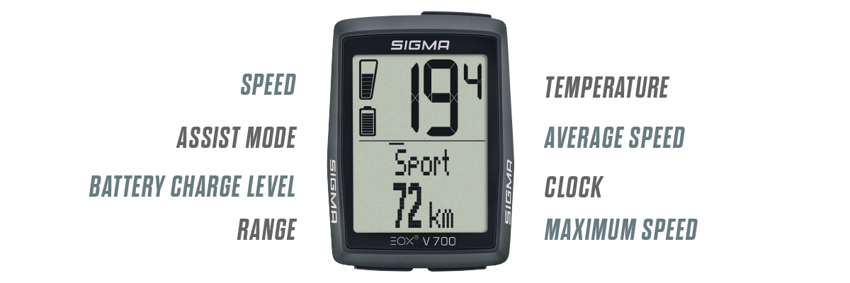 Fietscomputer Sigma EOX View 700 - zwart