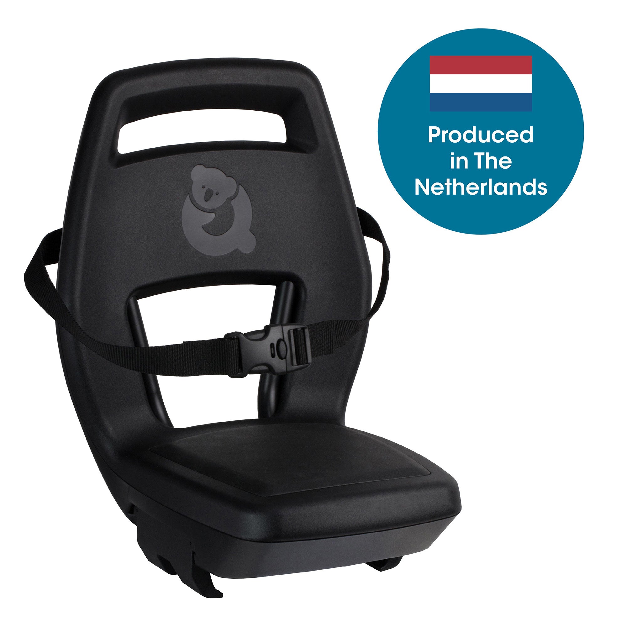 Kinderzitje achter Qibbel Junior 6+ Longtail Edition - Midnight Black - zonder voetsteunen