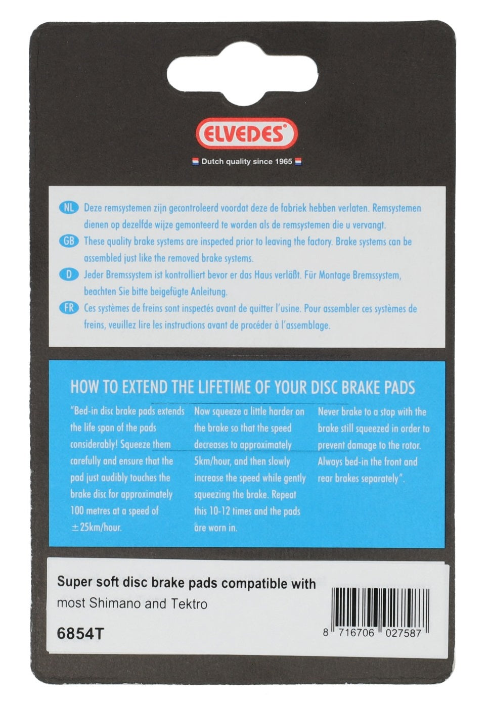 Schijfremblokset Shimano BR-M375 Elvedes 6854T - Super zacht