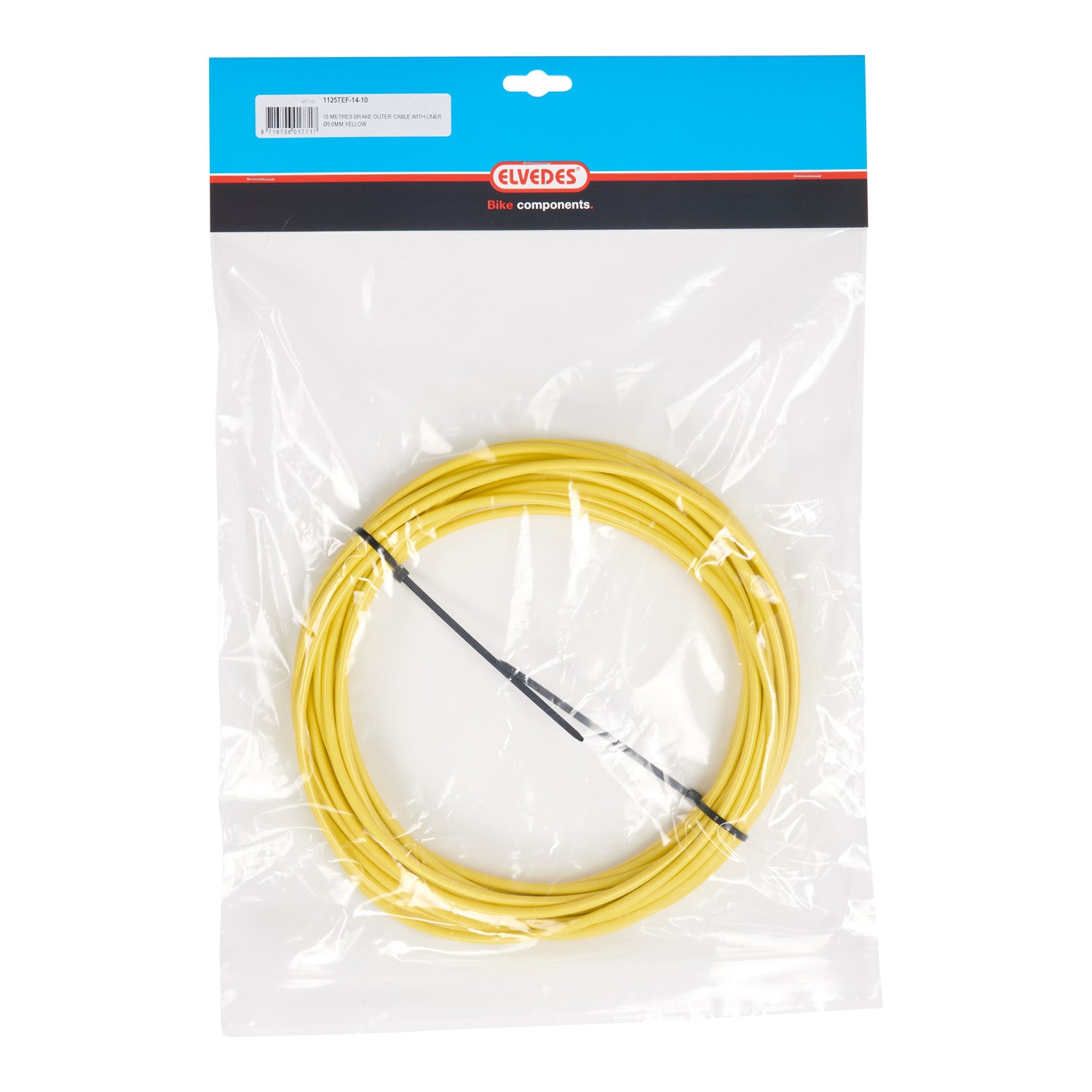 Rem buitenkabel Elvedes met teflon voering ø4,9mm / 10 meter (rol) - geel