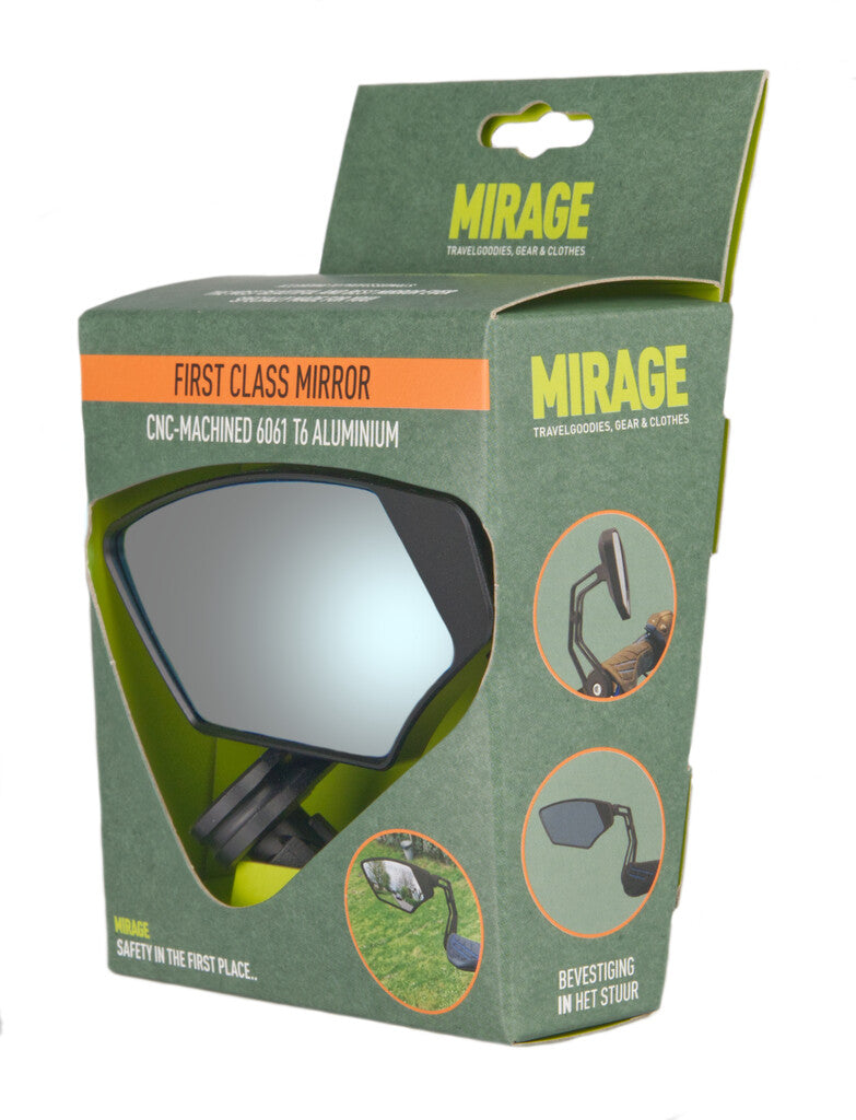 Spiegel Mirage links First Class dimmend glas - bar-end bevestiging - zwart