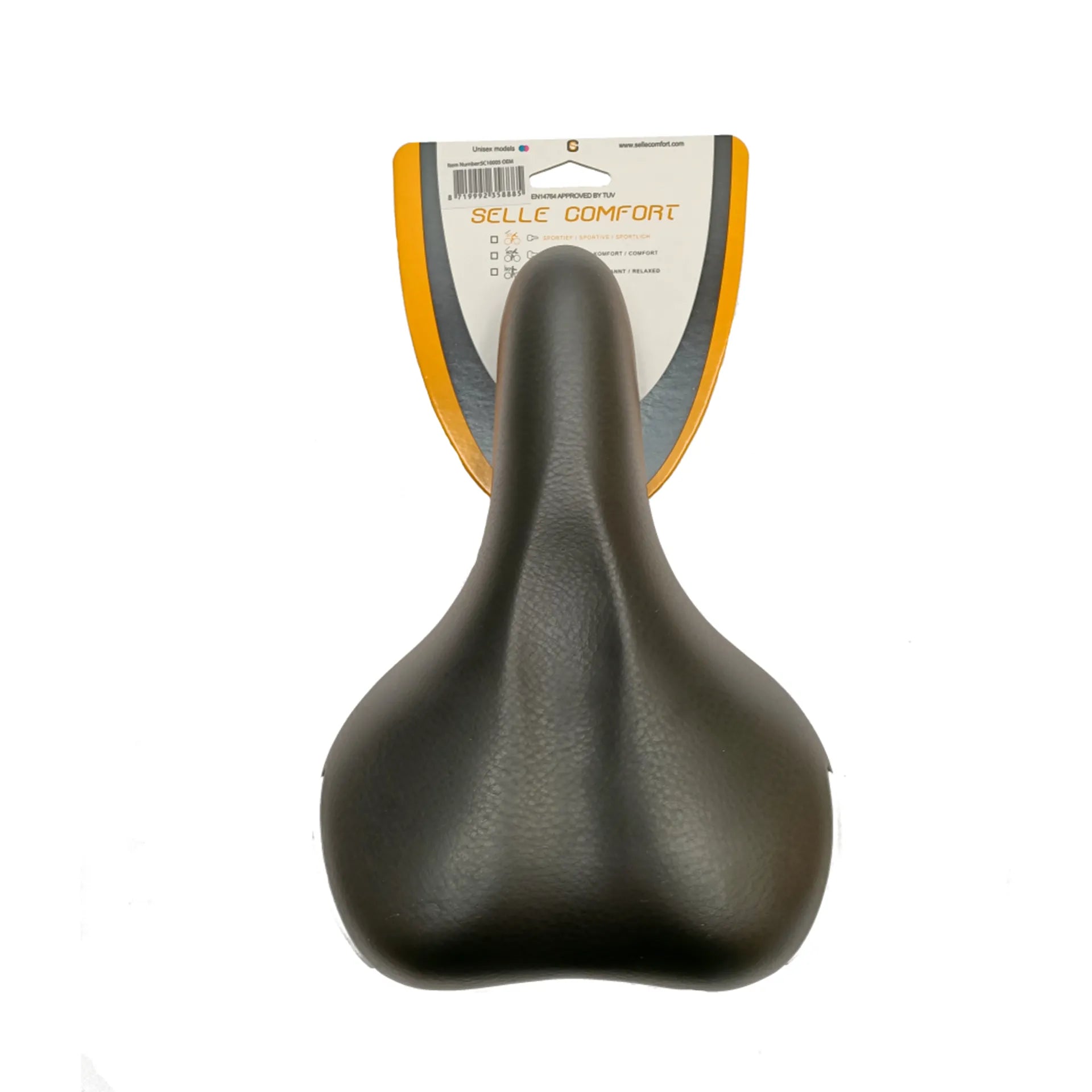 fiets zadel - Selle Comfort Ride - Zwart met witte bumpers