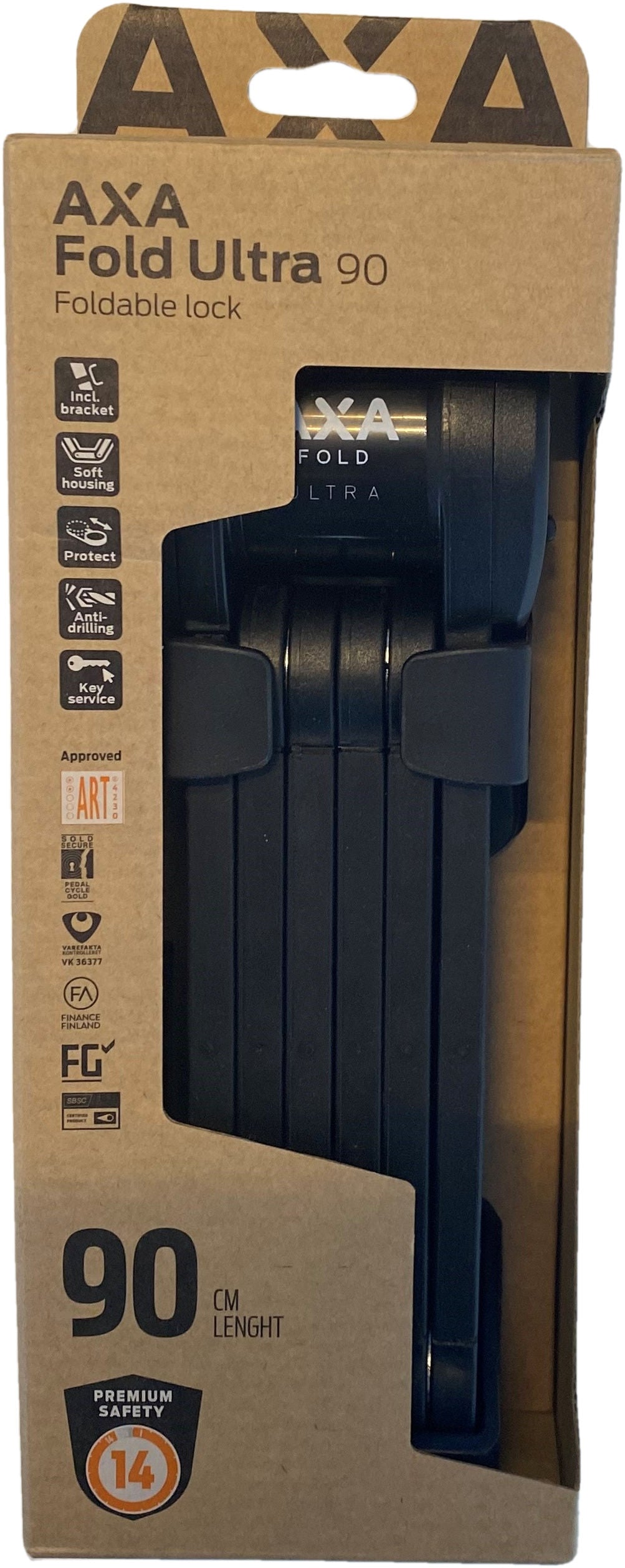 Vouwslot Axa Fold Ultra 90 - zwart - ART 2