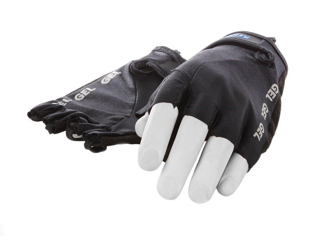 Lycra handschoen Mirage met gelpads maat L - zwart/zwart