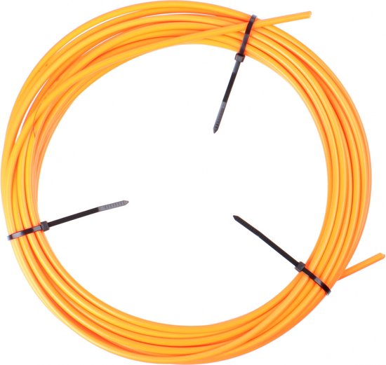 Buitenkabel (rem) Elvedes met teflon voering ø4,9mm - 10 meter op rol - neon oranje