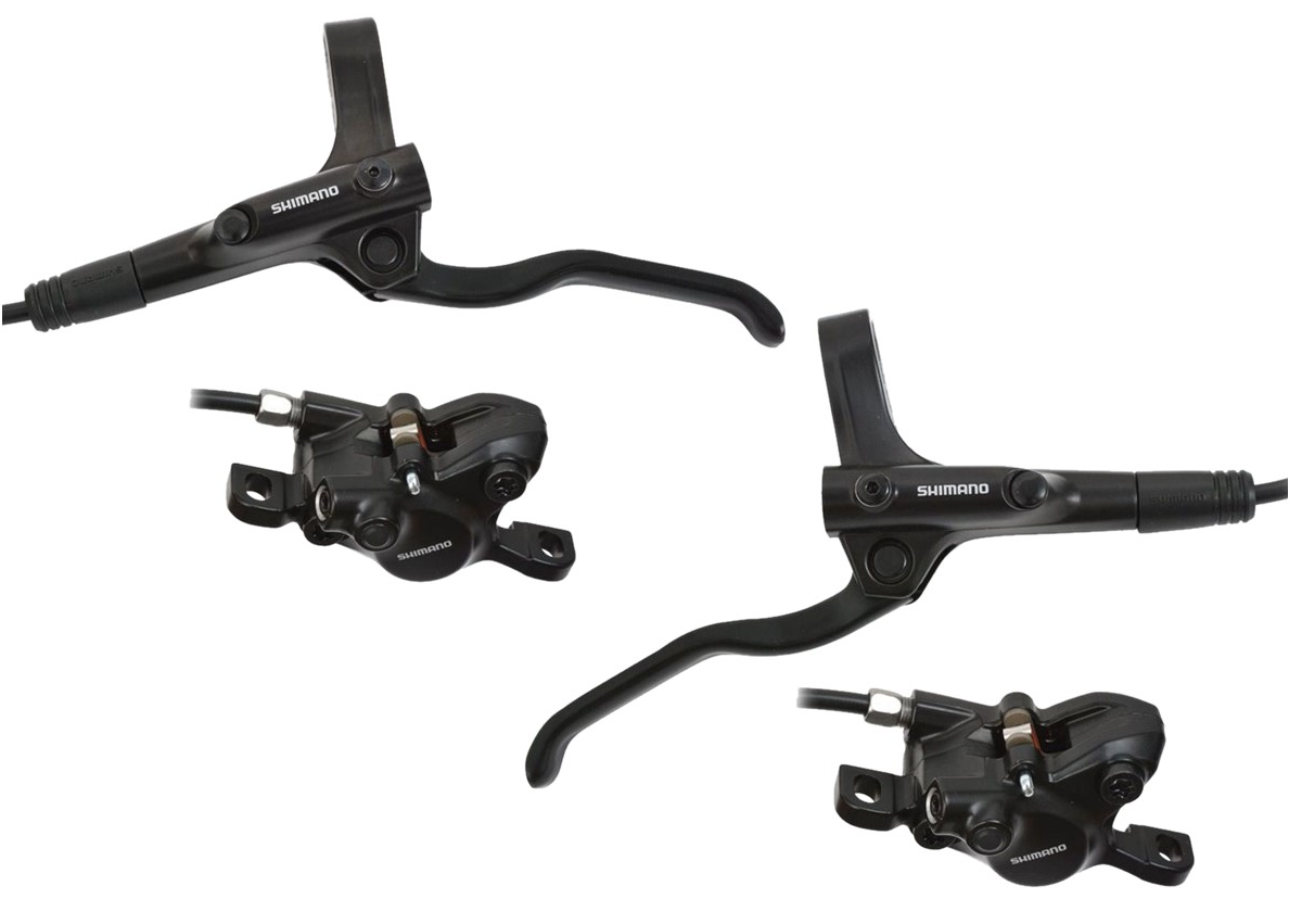 Hydraulische schijfremset Shimano MT200 voor- en achterzijde - zonder remschijf - zwart