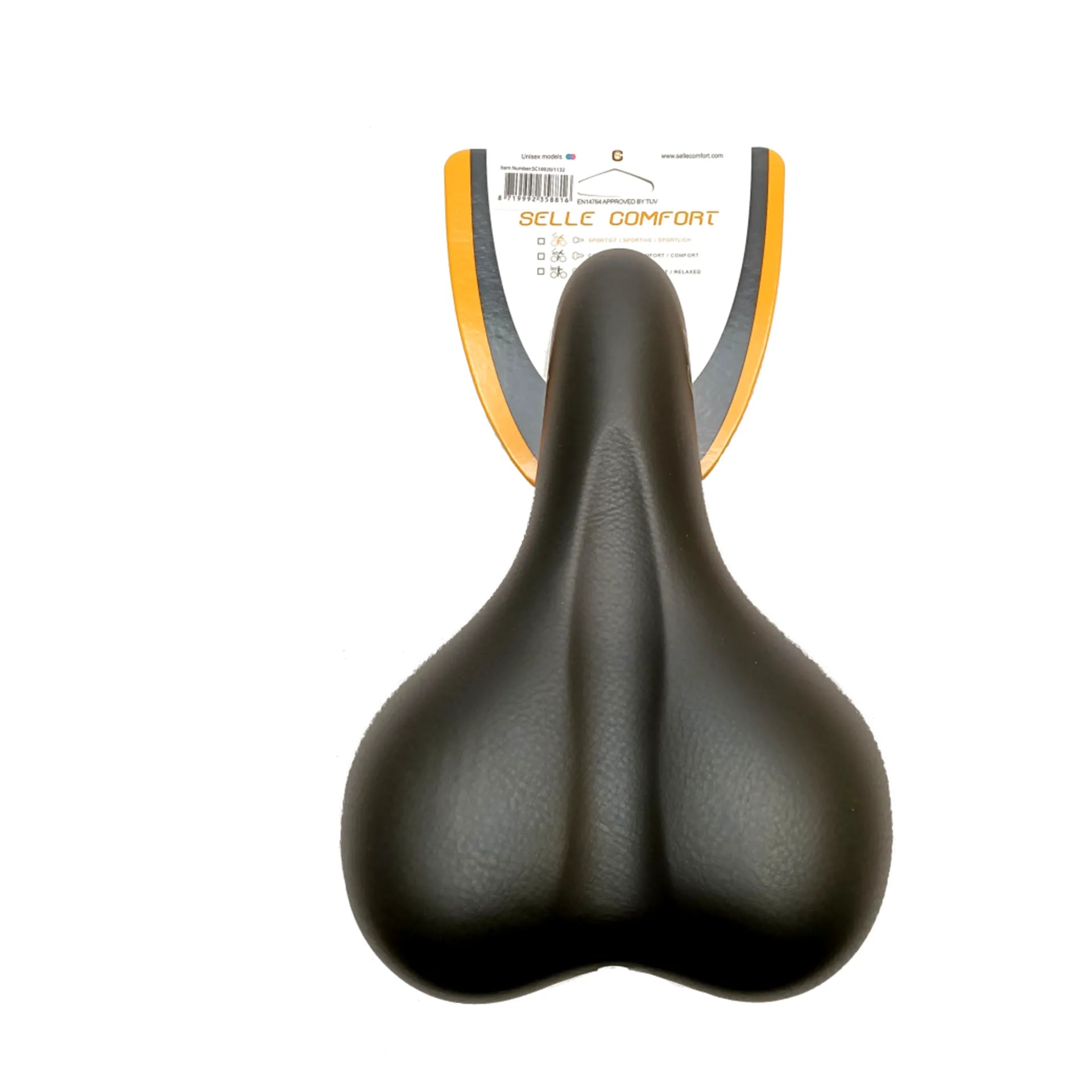 fiets zadel - Selle Comfort zwart gel, zonder strop