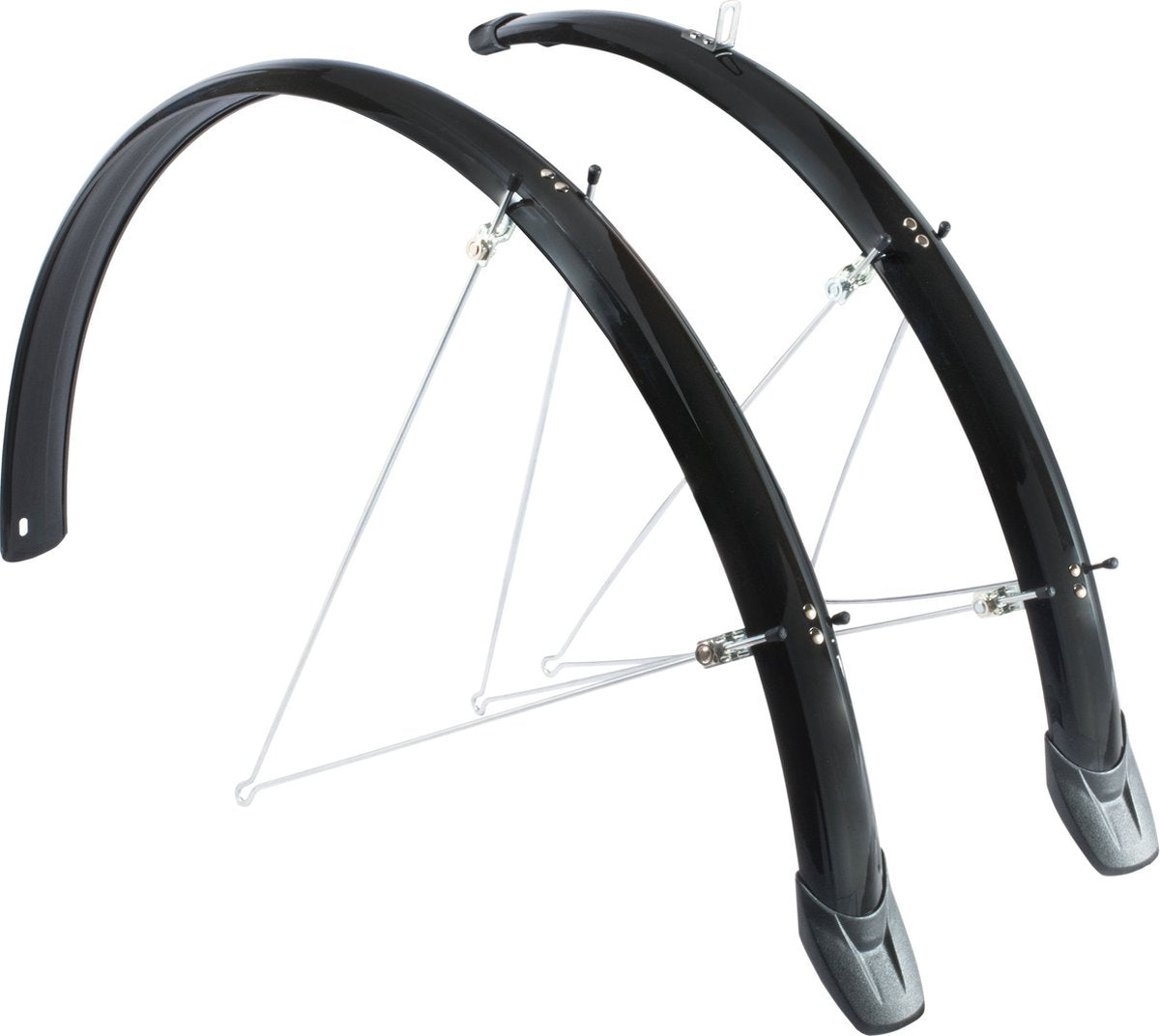 fiets spatbord - Eurofender Elegance spatbord set 28", zwart. Voor en achter 46mm breed