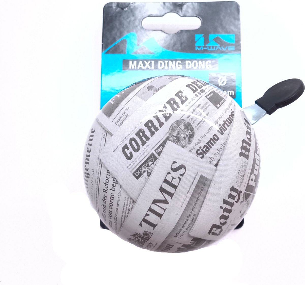 Fiets bel - M-Wave Ding-Dong ø80mm - Newspaper White