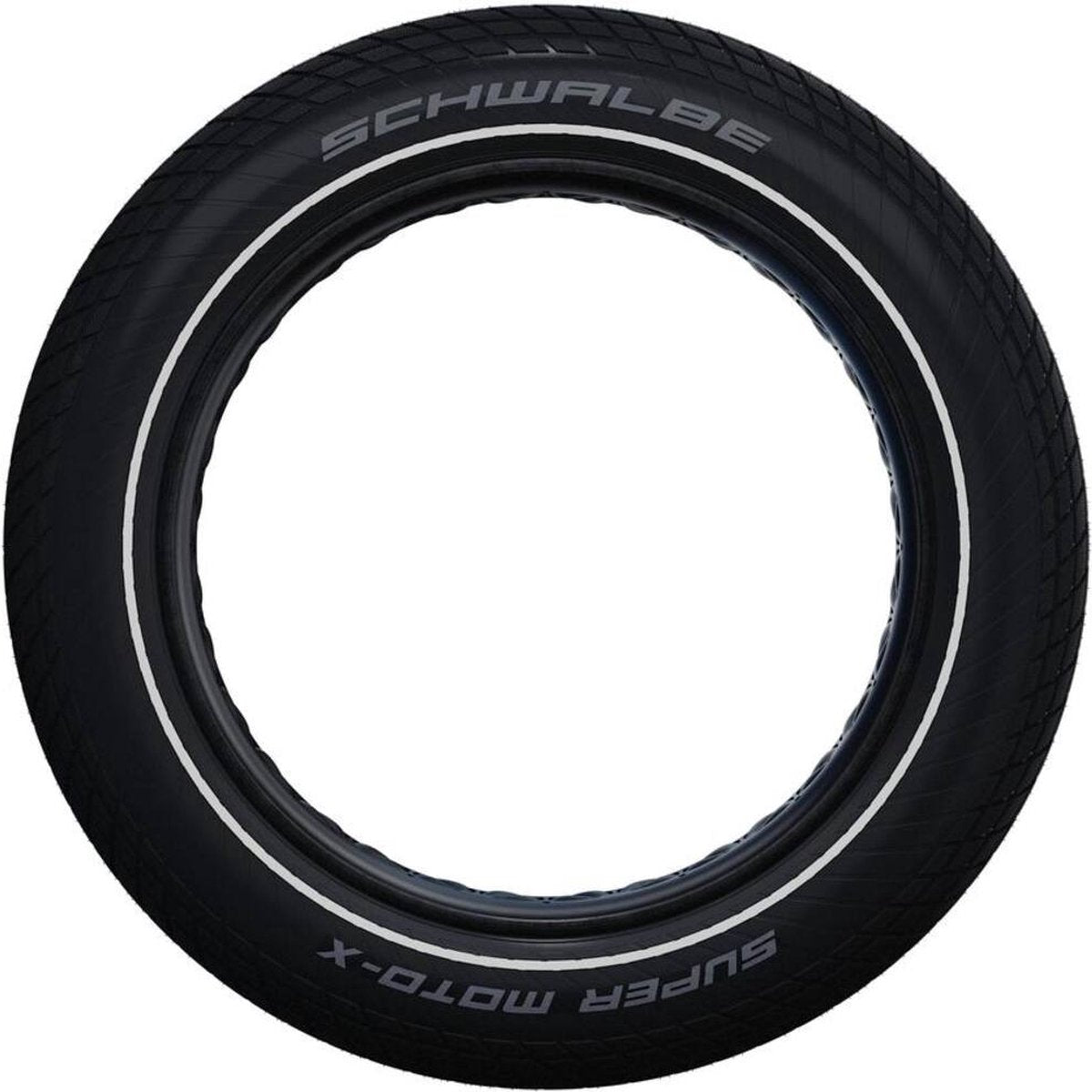 fatbike buitenband - Schwalbe Super Moto (Anti-lek/raceguard) Fatbike, Zwart met reflectie, 20x4.00