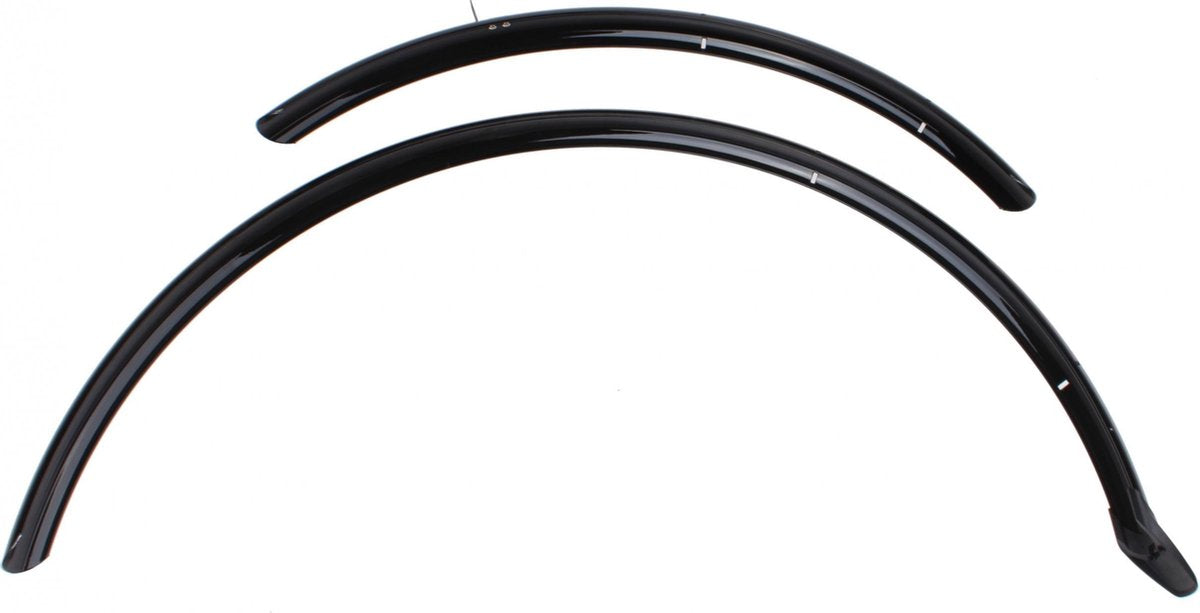 fiets spatbord - Eurofender Elegance spatbord set 28", zwart. Voor en achter 46mm breed