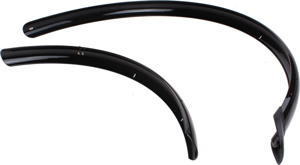 fiets spatbord - Eurofender Elegance spatbord set 28", zwart. Voor en achter 46mm breed