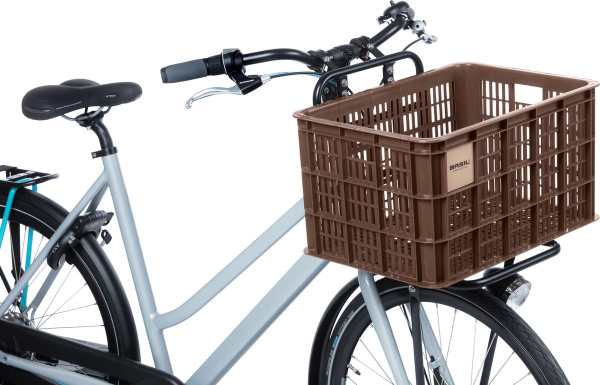 fiets accesoires Basil fietskrat L - Groot - 40 Liter - Bruin