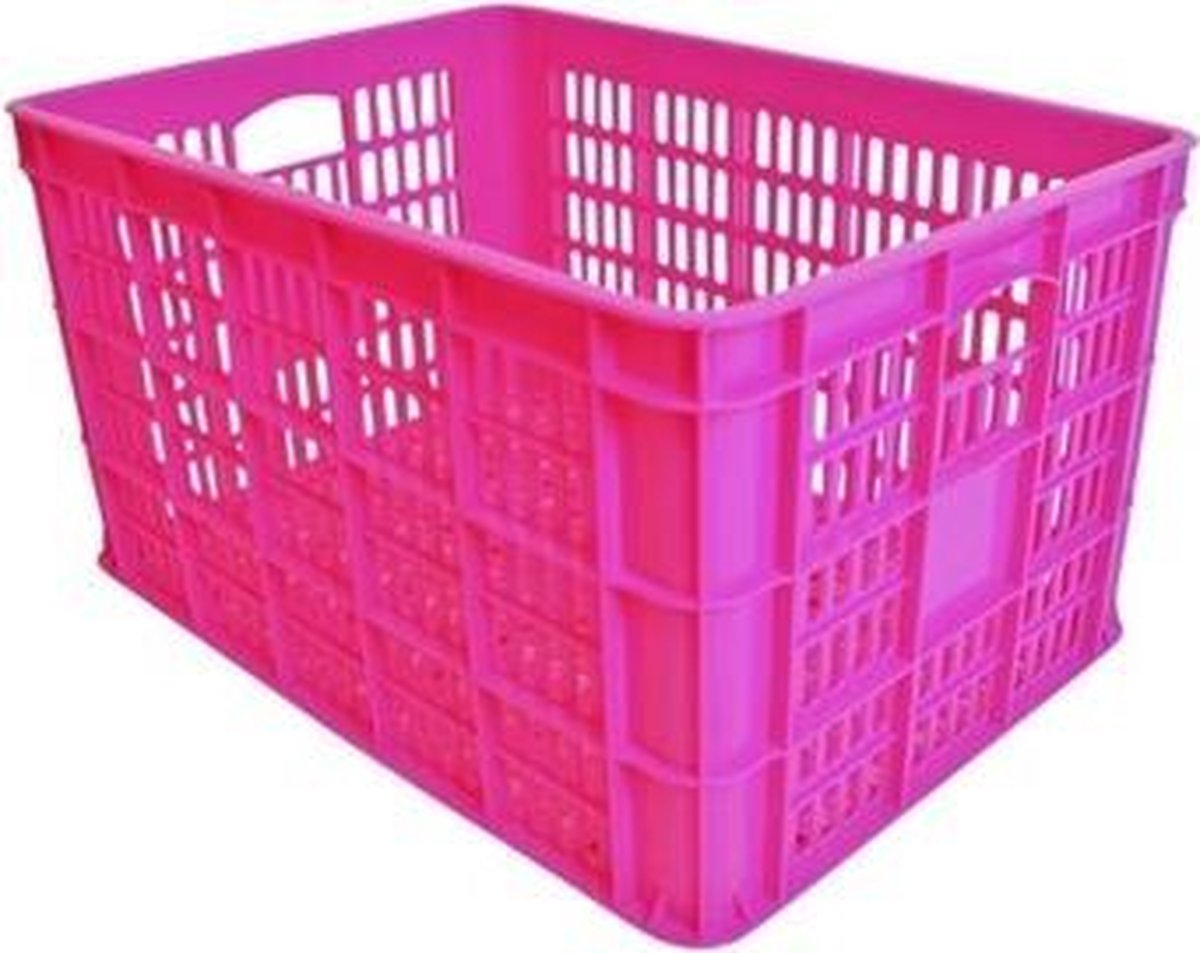 fiets accesoires - fietskrat - 34.5 liter - 26 inch - 28 inch - neon roze
