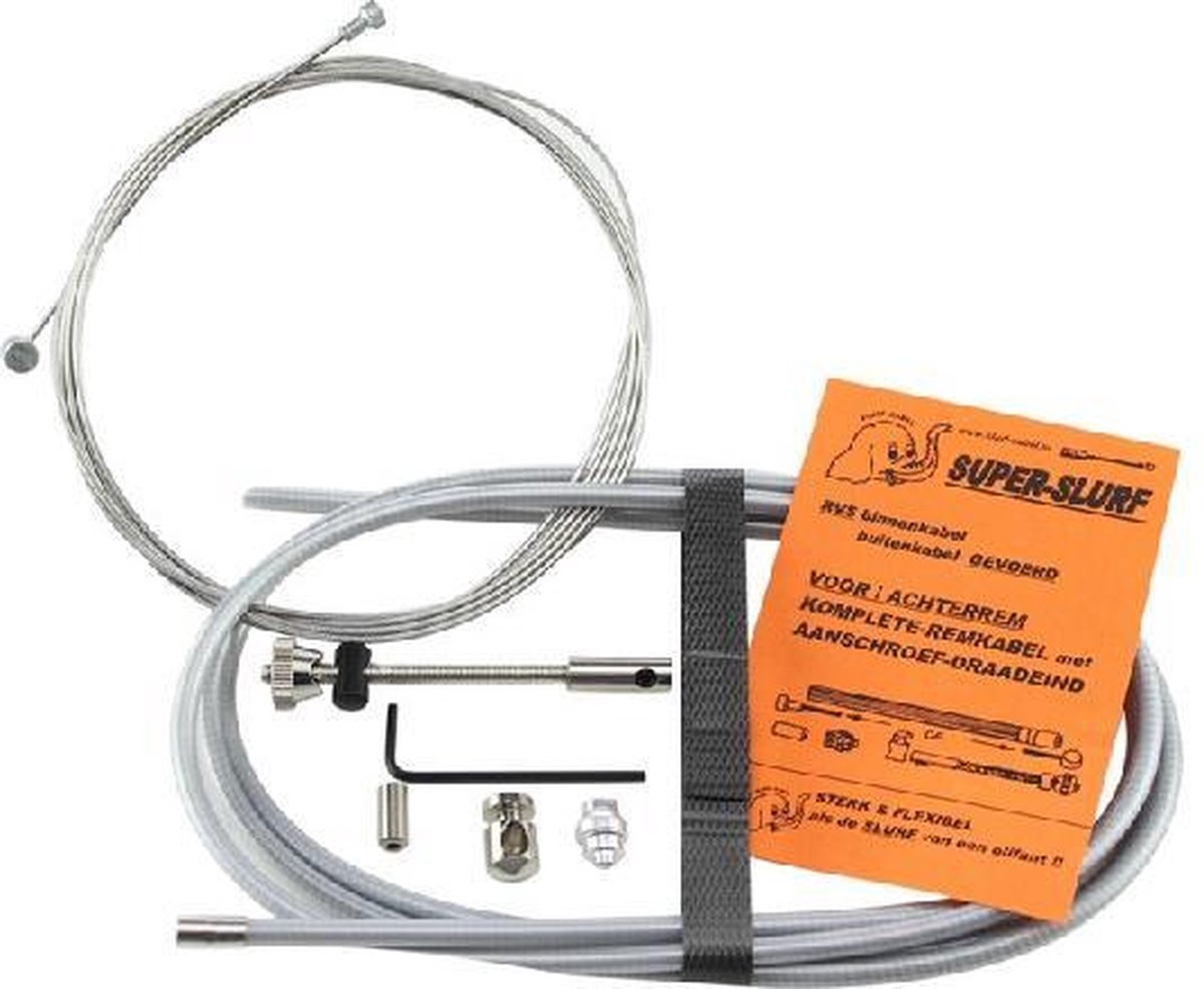 Fiets remkabel - Slurf remkabel Grijs, voor/achterrem compleet SK99