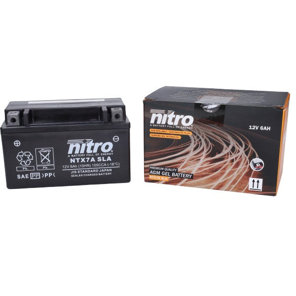 accu sym kymco china lx ntx7a-bs/ ytx7a-bs sla/ gel china4t/ sco sym4t 6amp nitro