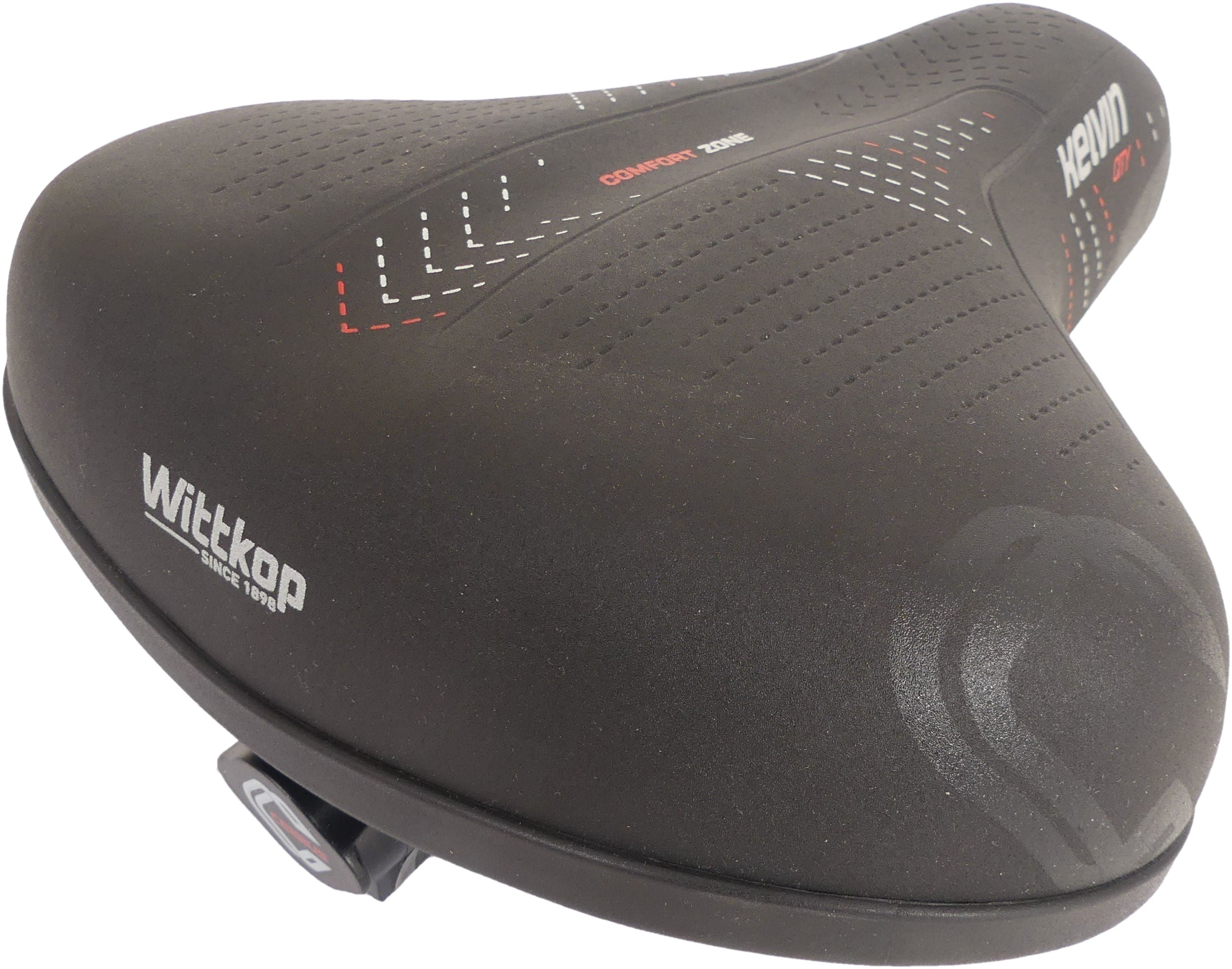 Fietszadel Wittkop Kelvin Accu met zadelstrop - zwart