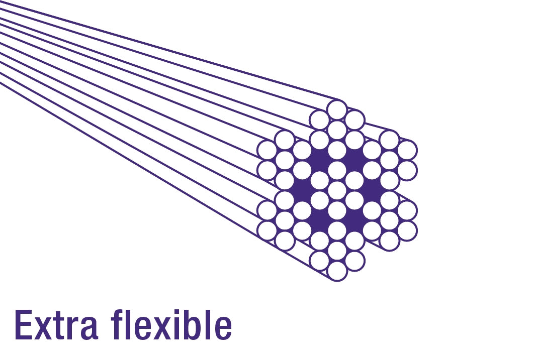 Gaskabel Elvedes universeel 1700mm / 2250mm extra flexibel verzinkt - zwart (op kaart)
