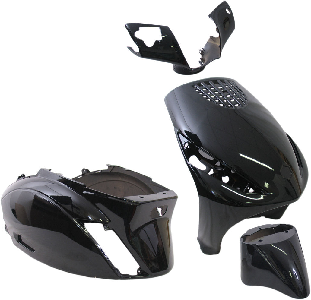 Plaatset 4-delig Edge voor Piaggio Zip/Zip 2000 2T/4T vanaf bouwjaar 2000 - metallic zwart