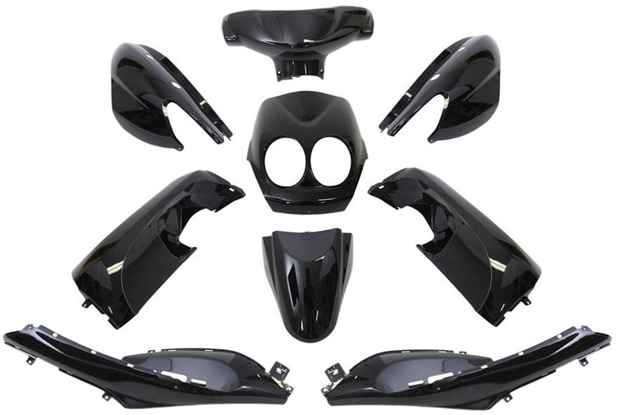 Plaatset 9-delig Edge voor Yamaha Neo's - bouwjaar 2008 - 2011 - 2 en 4 takt model - metallic zwart