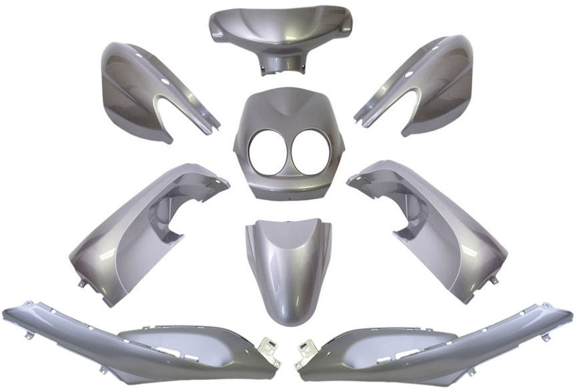 Plaatset 9-delig Edge voor Yamaha Neo's - vanaf bouwjaar 2008 tot 2011 - 2 en 4 takt model - metallic zilver
