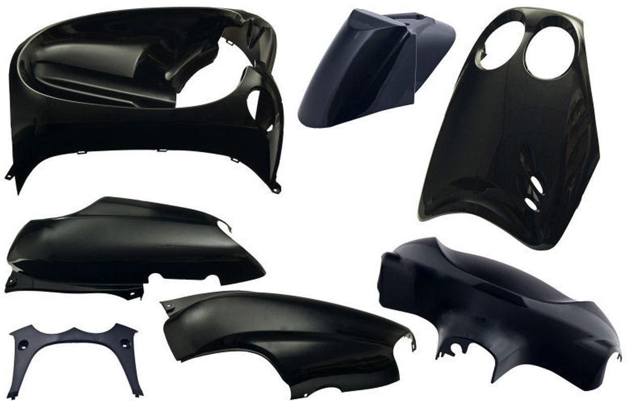 Plaatset 7-delig Edge voor Yamaha Neo's van bouwjaar 2002 tot 2008 met digitale cockpick - metallic zwart