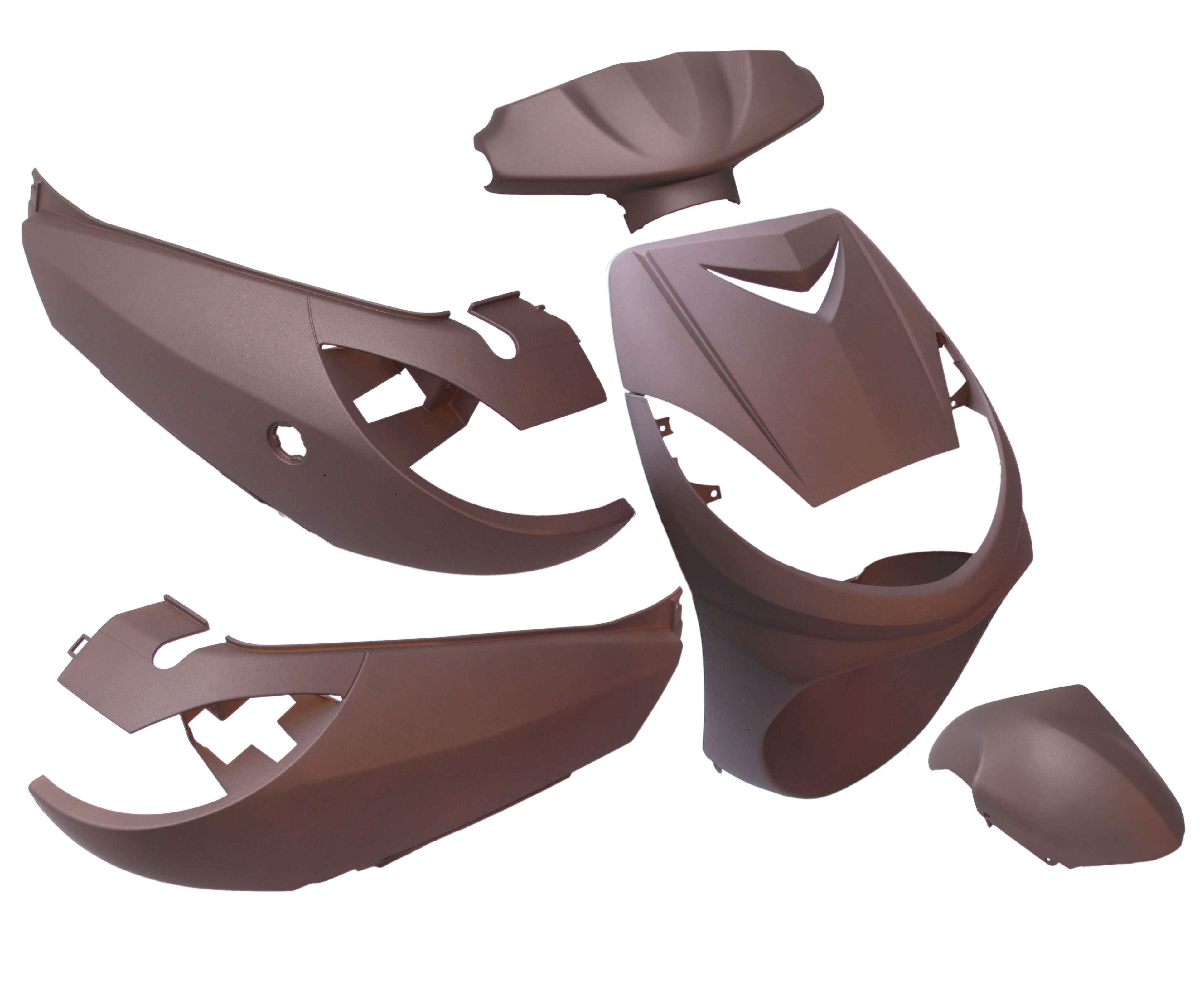 Plaatset 6-delig Edge for Peugeot Vivacity tot bouwjaar 2008 - mat bruin