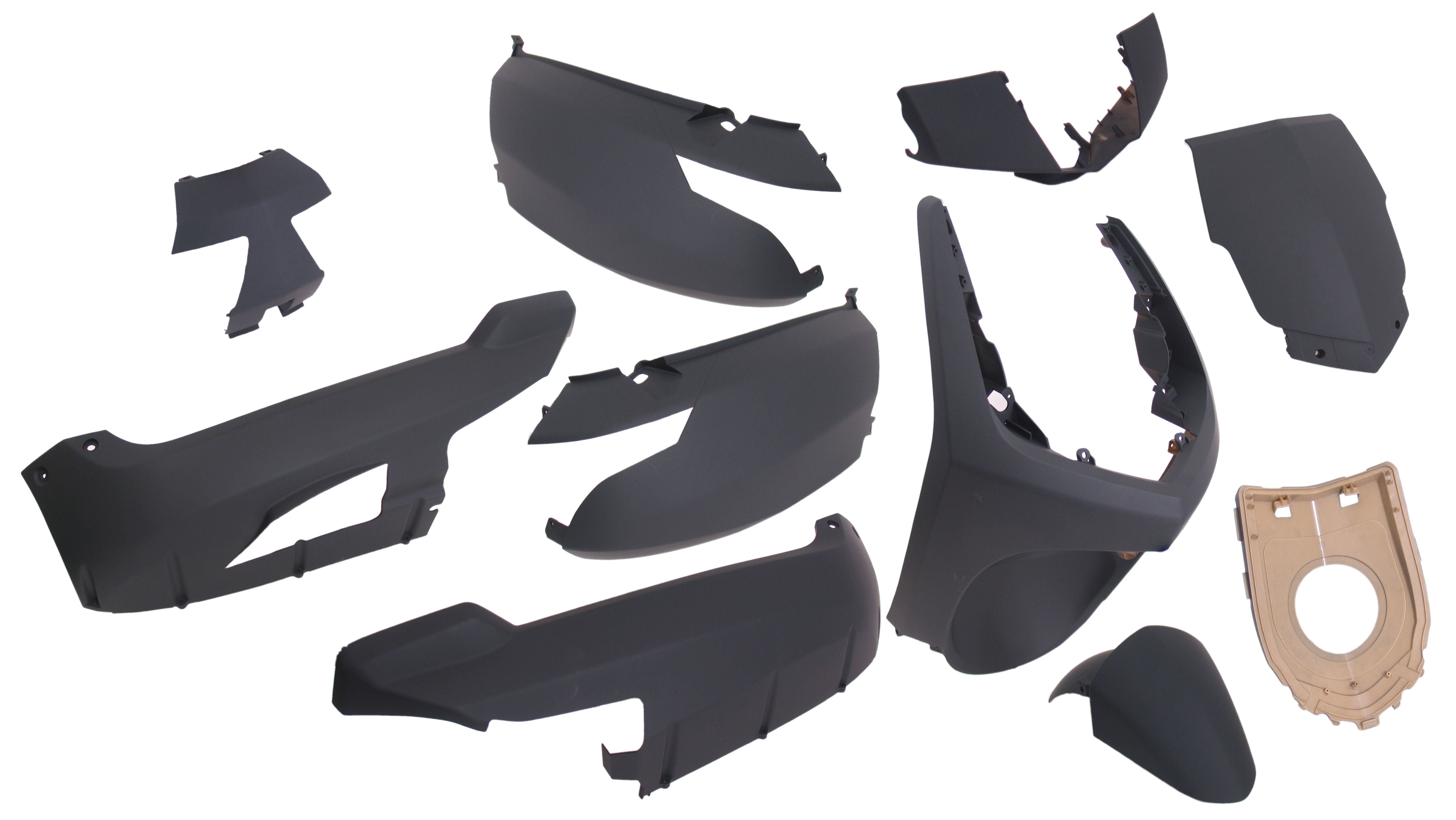 Plaatset 9-delig Edge voor Peugeot New Vivacity vanaf bouwjaar 2008 50cc 2/4T - mat zwart