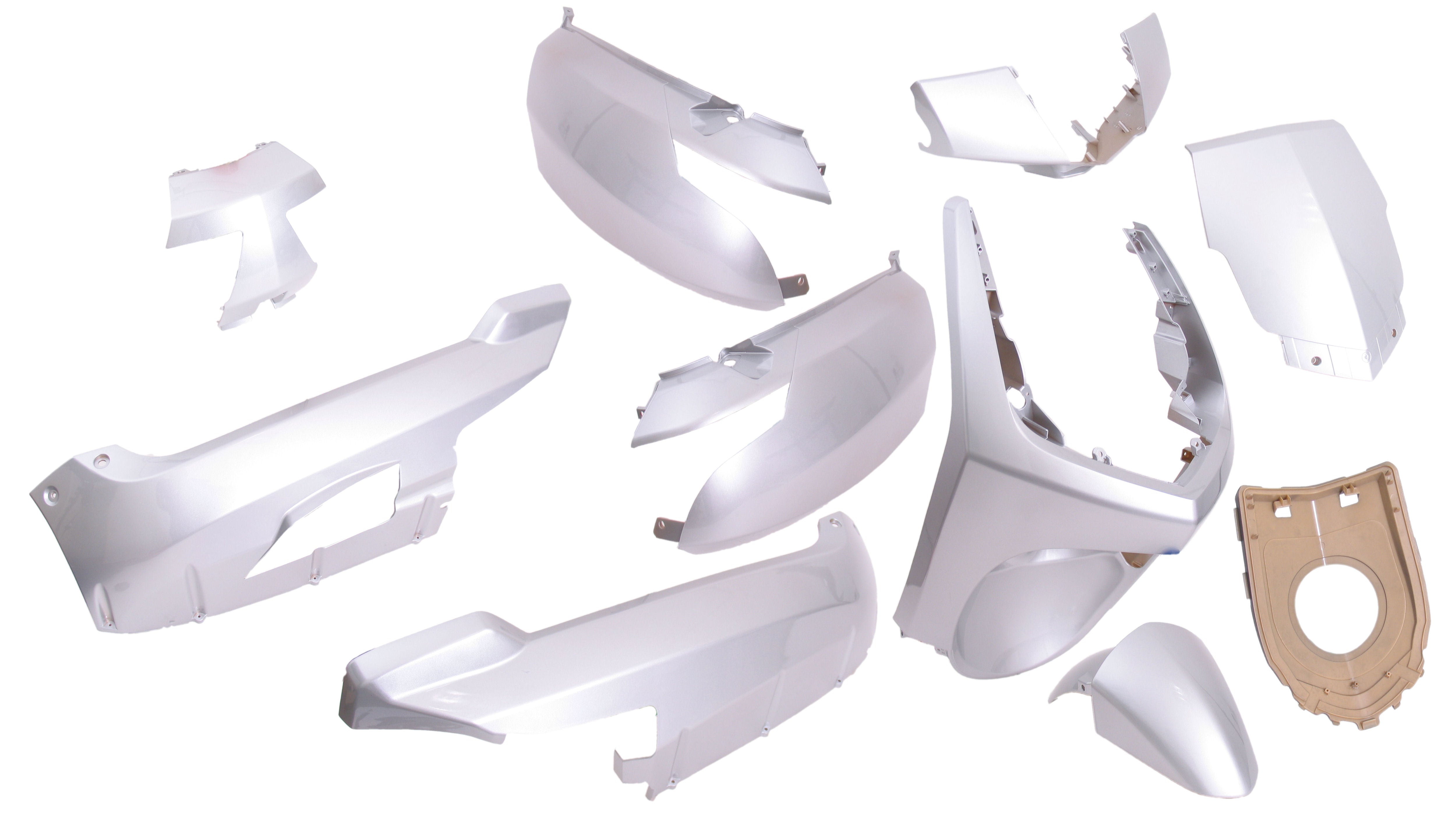 Plaatset 9-delig Edge voor Peugeot New Vivacity vanaf bouwjaar 2008 50cc 2/4T - metallic zwart