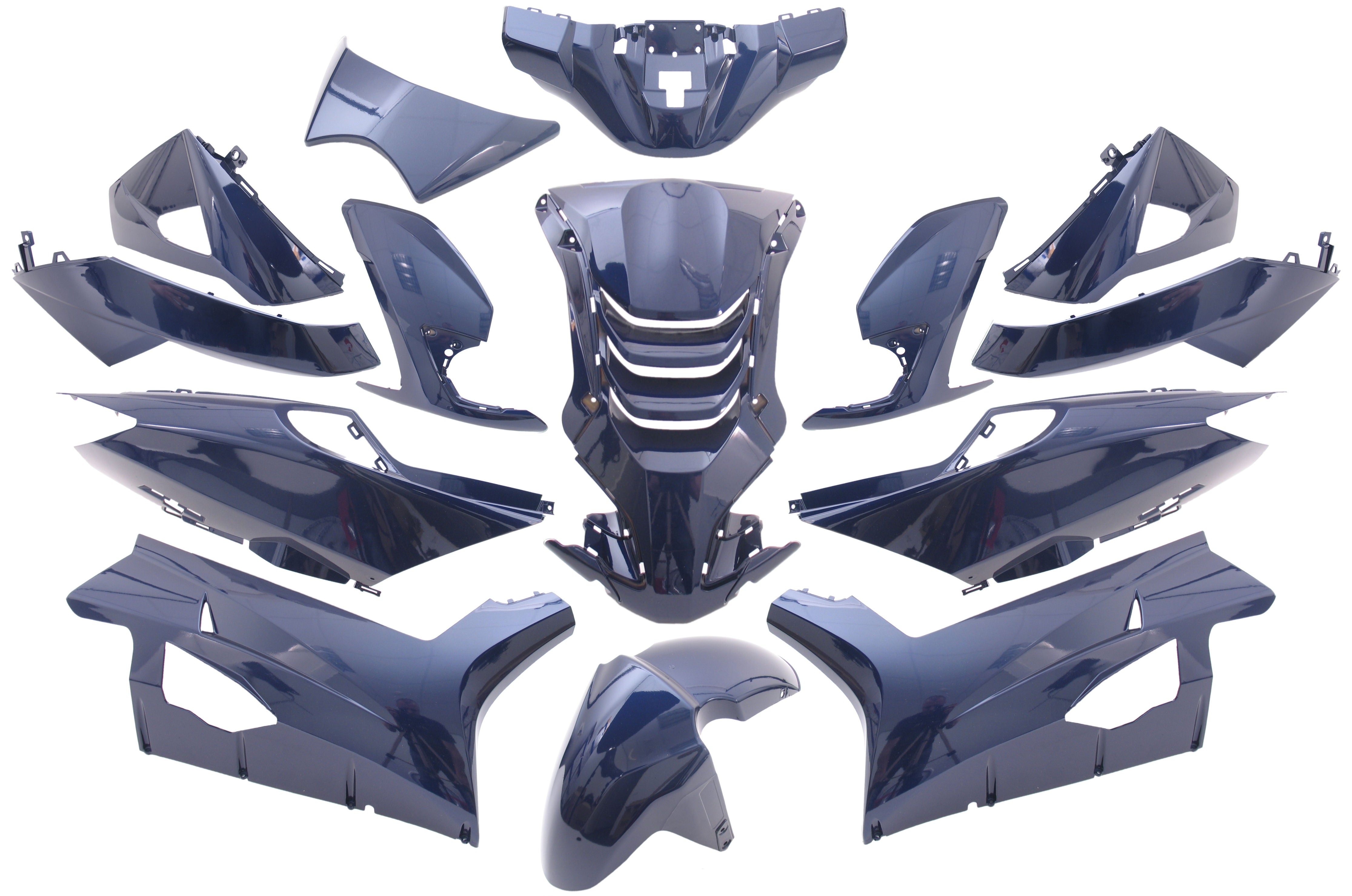 Plaatset 14-delig Edge voor Peugeot Speedfight 4 - blauw metallic