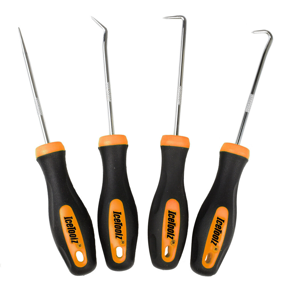 IceToolz haak set, recht, 45gr, 90gr, gebogen, 4-delig