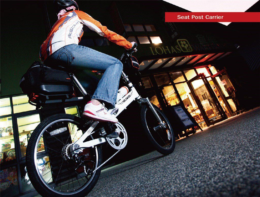 Achterdrager Massload met zadelpenbevestiging aluminium - mat zwart