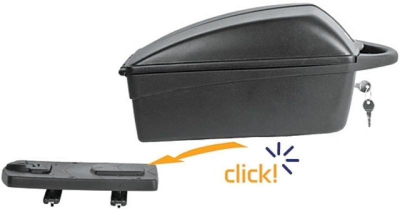 Topkoffer Polisport Luxe met quick release bagagedragerbevestiging - zwart