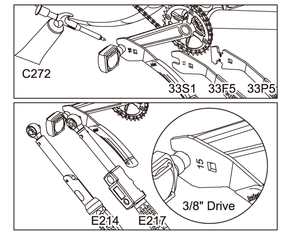 Pedaalsleutel IceToolz 33S1 15mm