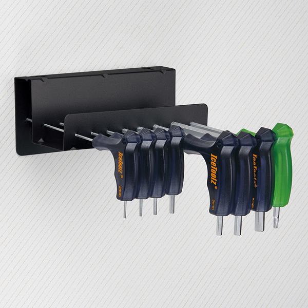 Inbussleutelset IceToolz 7M85 "Twin Head" met opbergstandaard