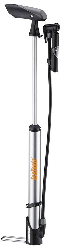 Hogedruk mini voetpomp IceToolz 240A351 met drukmeter