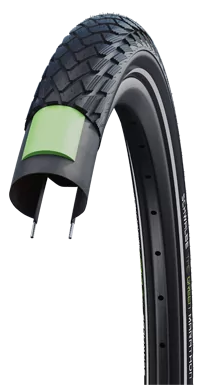 Buitenband Schwalbe Green Marathon GreenGuard 28 x 1.50"/ 40-622 - zwart met reflectie