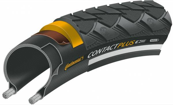 Buitenband Continental Contact Plus Reflex 28 x 1.75"/ 47-622mm - zwart met reflectie