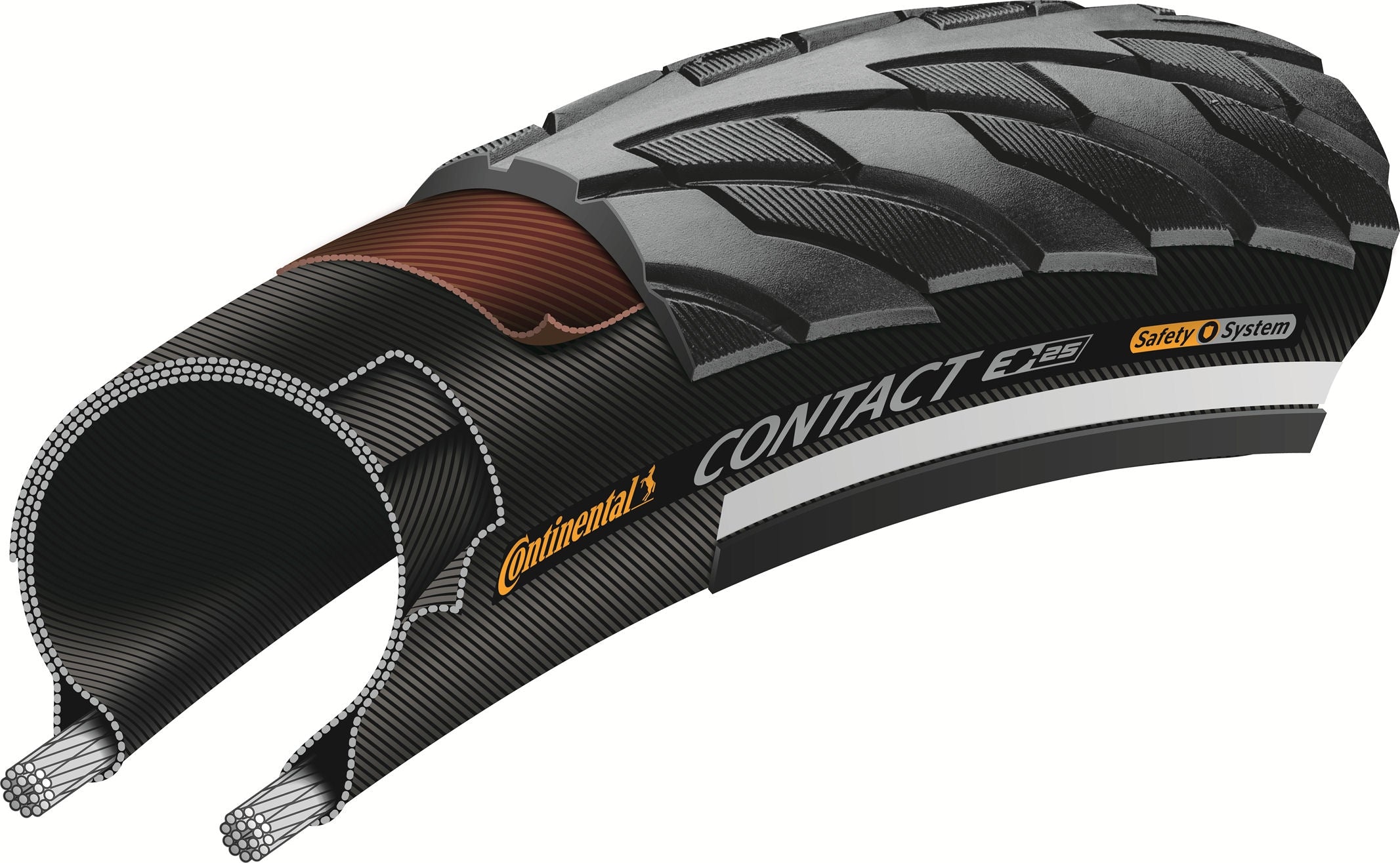 Buitenband Continental Contact 28 x 1.10" / 28-622 mm - zwart met reflectie