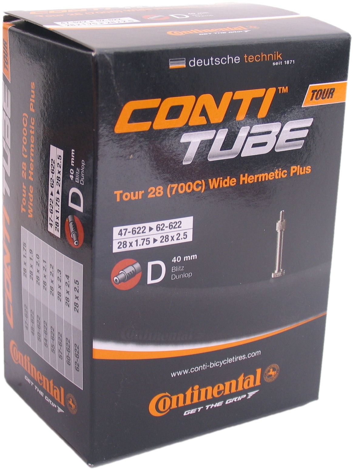 Binnenband Continental 28" Wide 54-584 -> 62-622 - DV40mm ventiel - Hermetic Plus