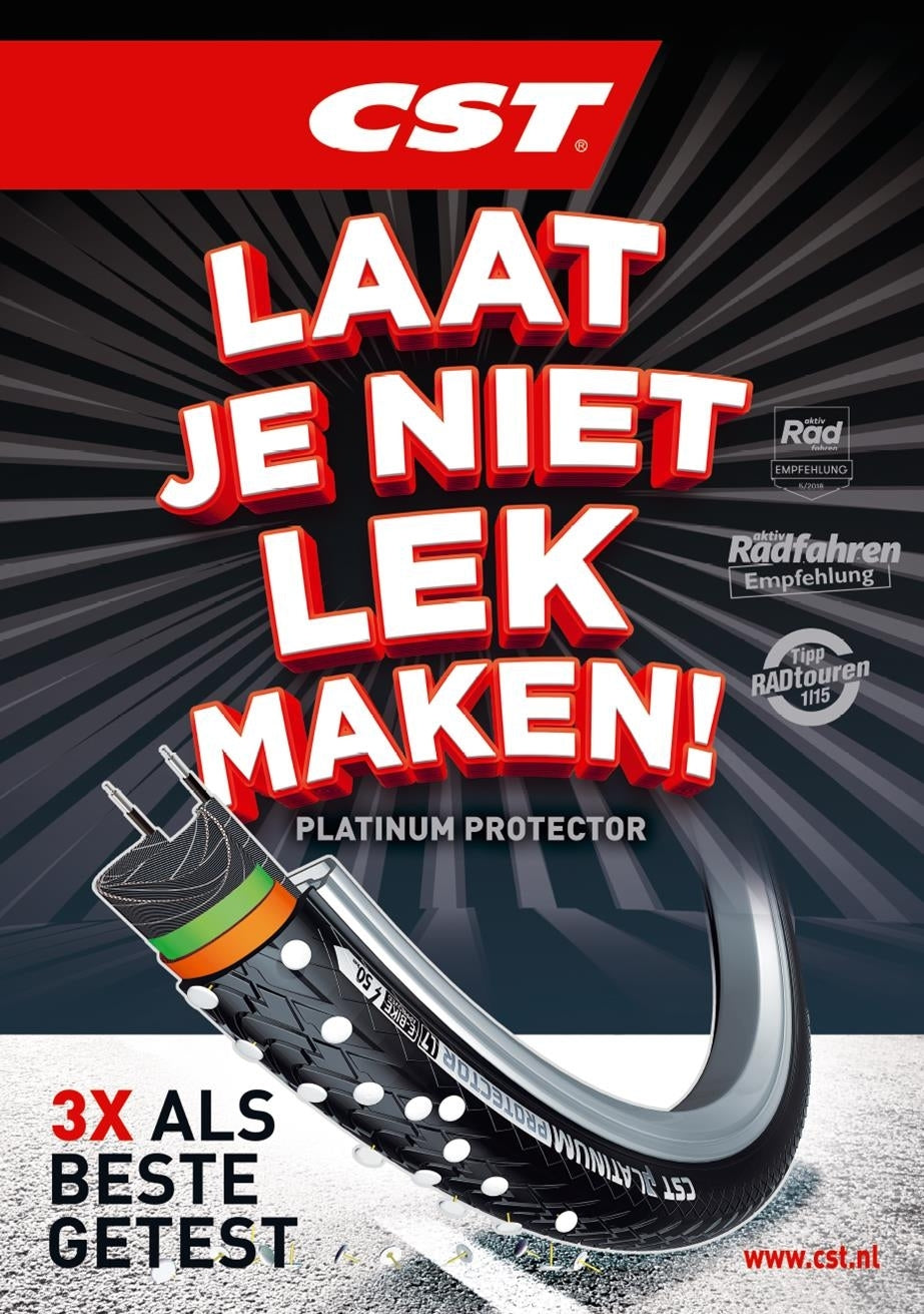 Buitenband CST Platinum Protector 28 x 1.40" / 37-622 mm - zwart met reflectie