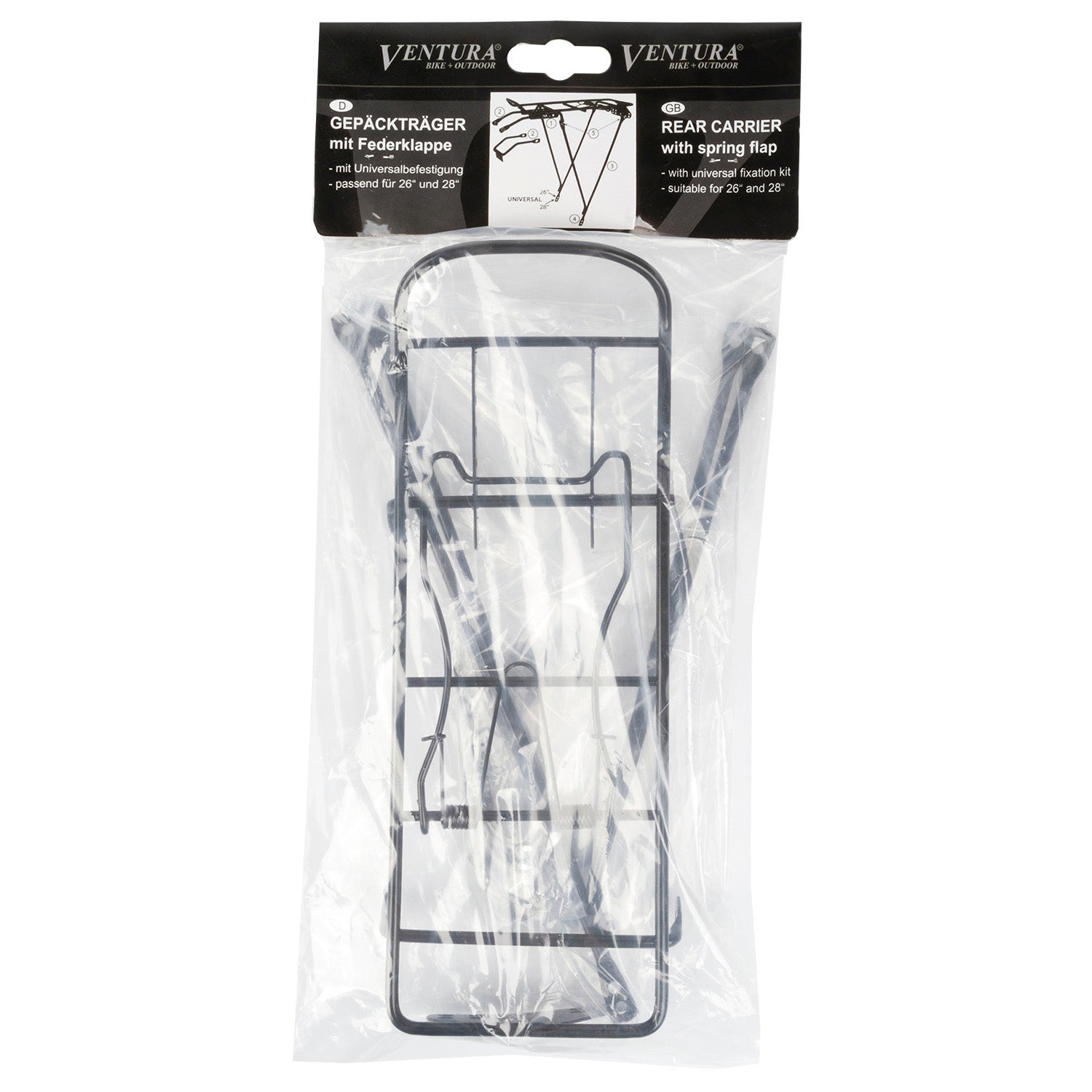 Achterdrager 26-28" Ventura Screw-On II S - zwart